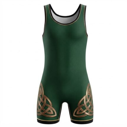 Custom Wrestling Singlet | Green & Gold Wrestling Uniform