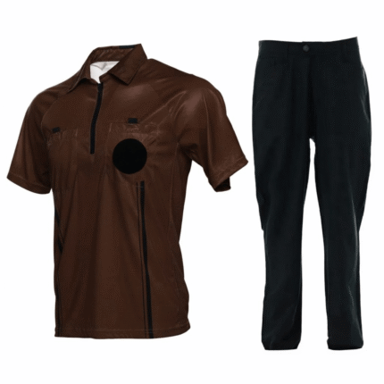 Professional Referee Uniform Set – Short Sleeve Referee Shirt & Black Pants